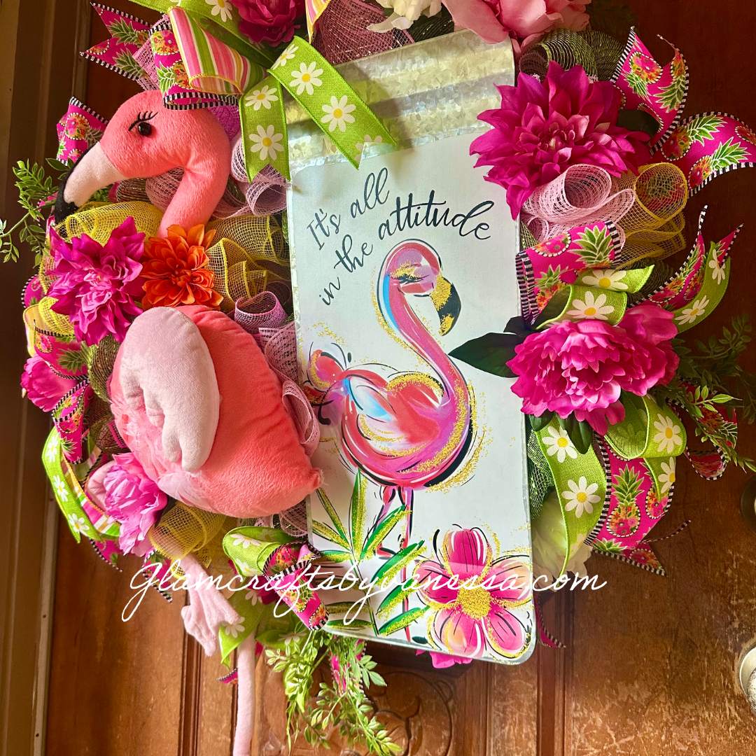 Flamingo Wreath