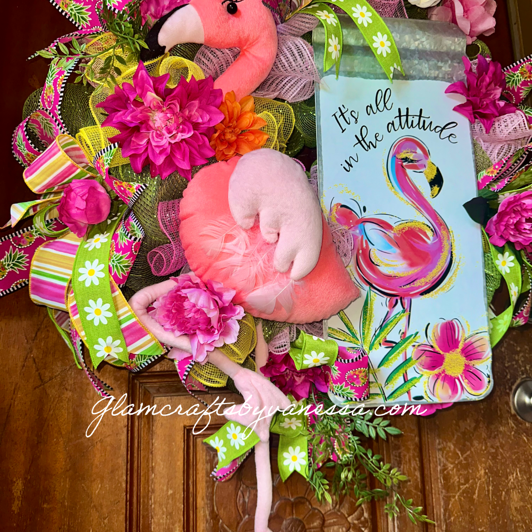 Flamingo Wreath