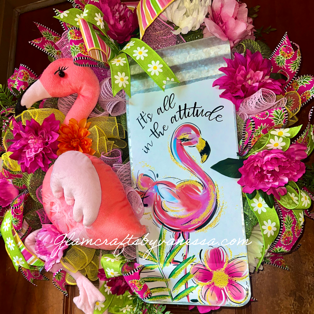 Flamingo Wreath