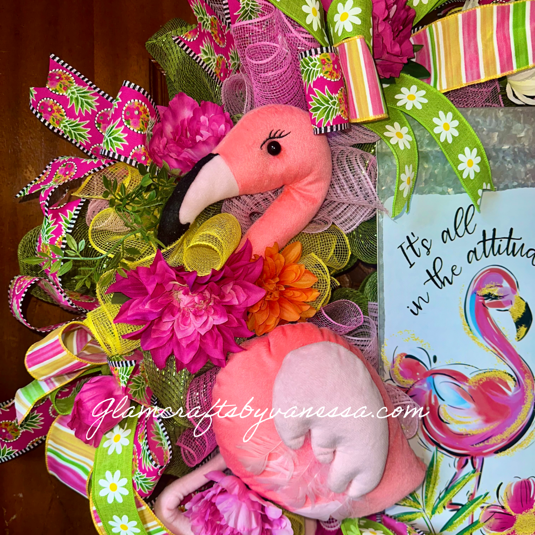 Flamingo Wreath