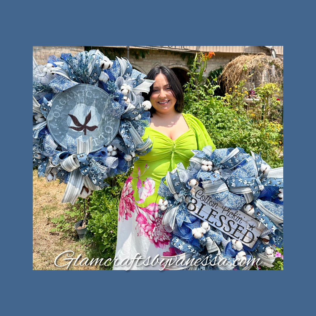 Blessed Cotton-themed Wreath