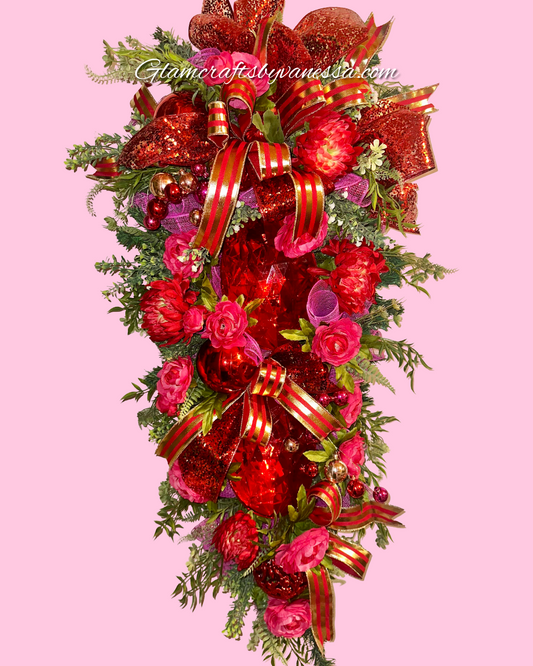 48-inch XXL Fuschia & Red Swag