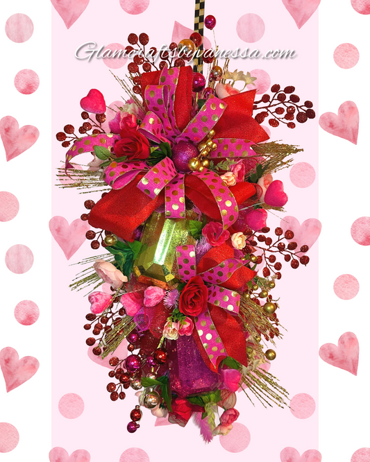 30-inch Fuschia & Gold Swag Wreath