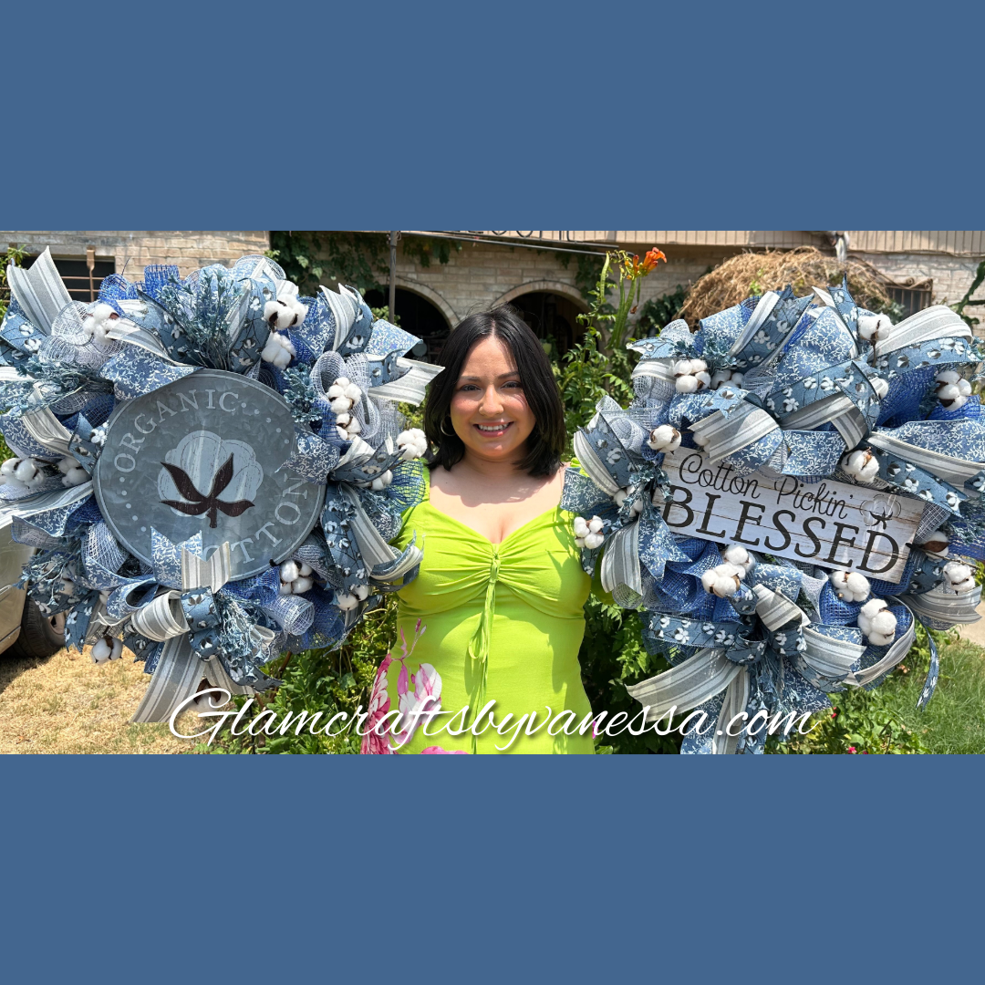 Farmhouse Cotton-themed Wreath