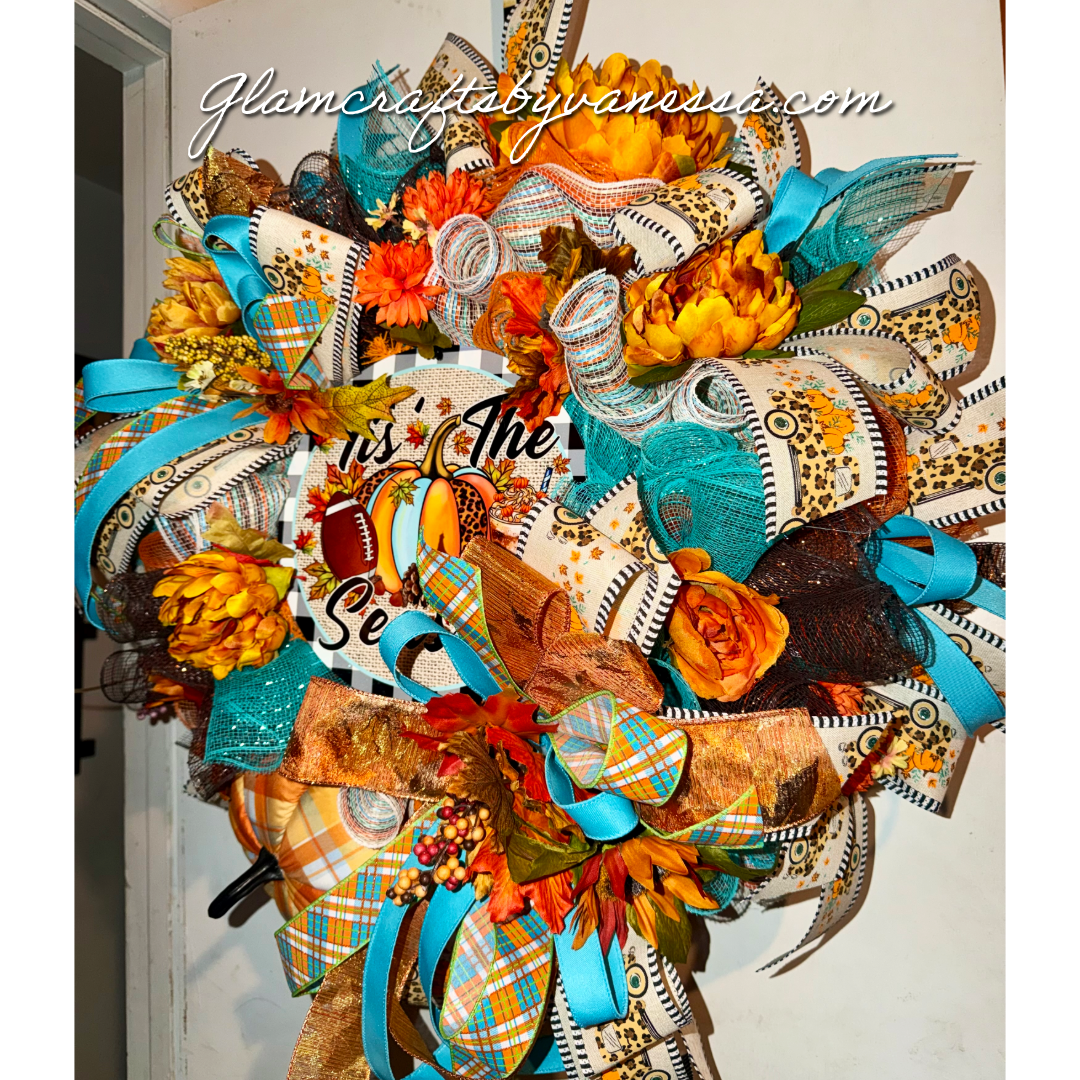 Tis the season Football Wreath