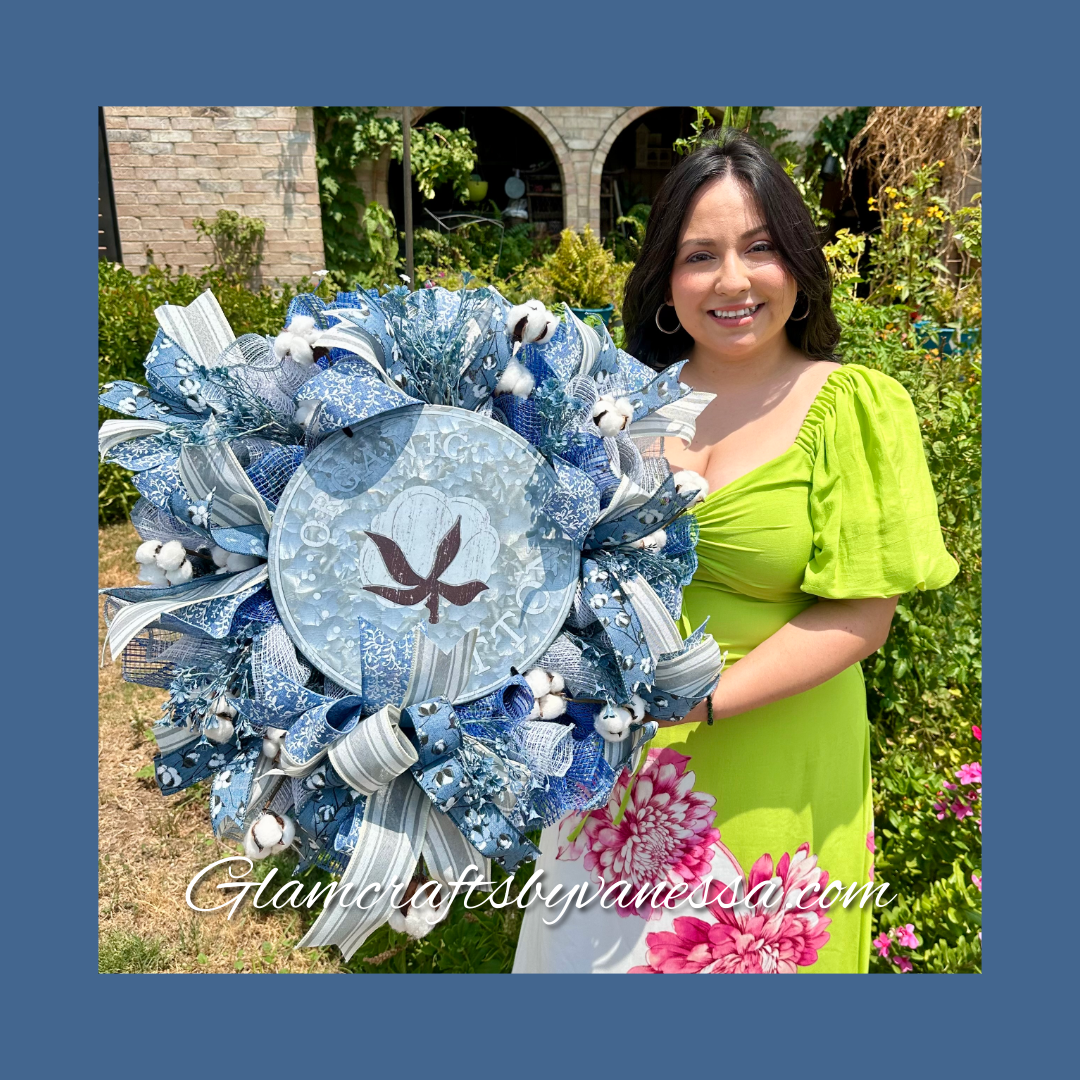 Farmhouse Cotton-themed Wreath
