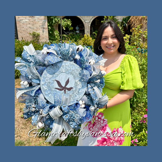 Farmhouse Cotton-themed Wreath