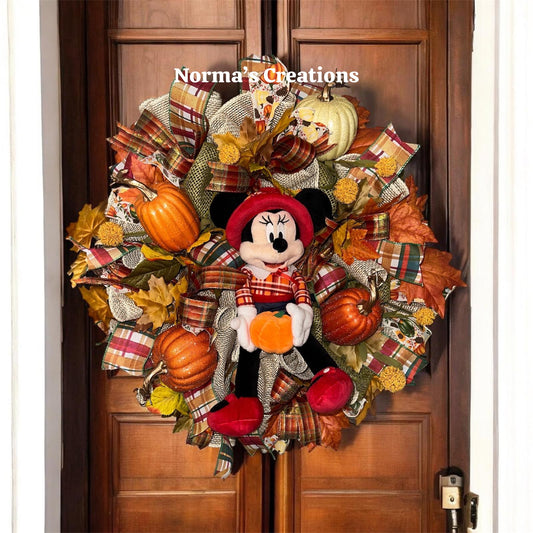 Harvest pumpkin plush wreath