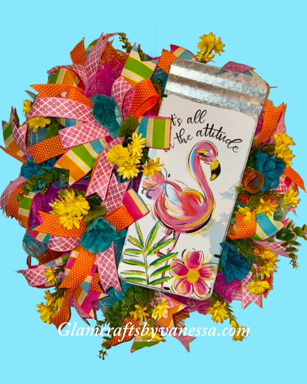 Flamingo "attitude" wreath