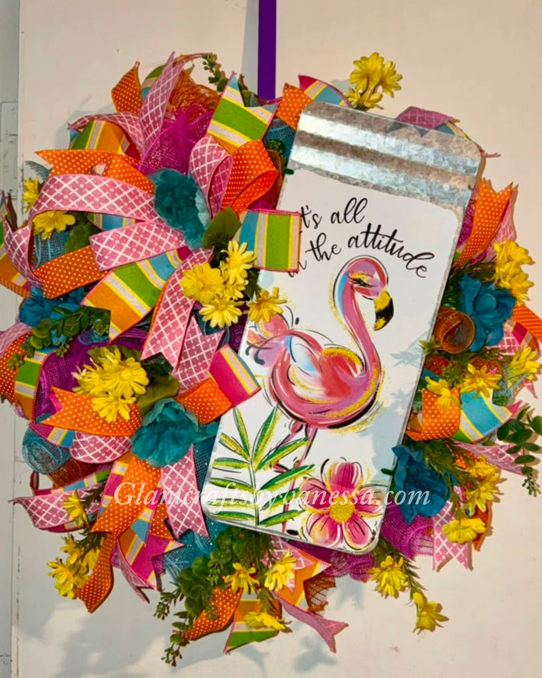Flamingo "attitude" wreath