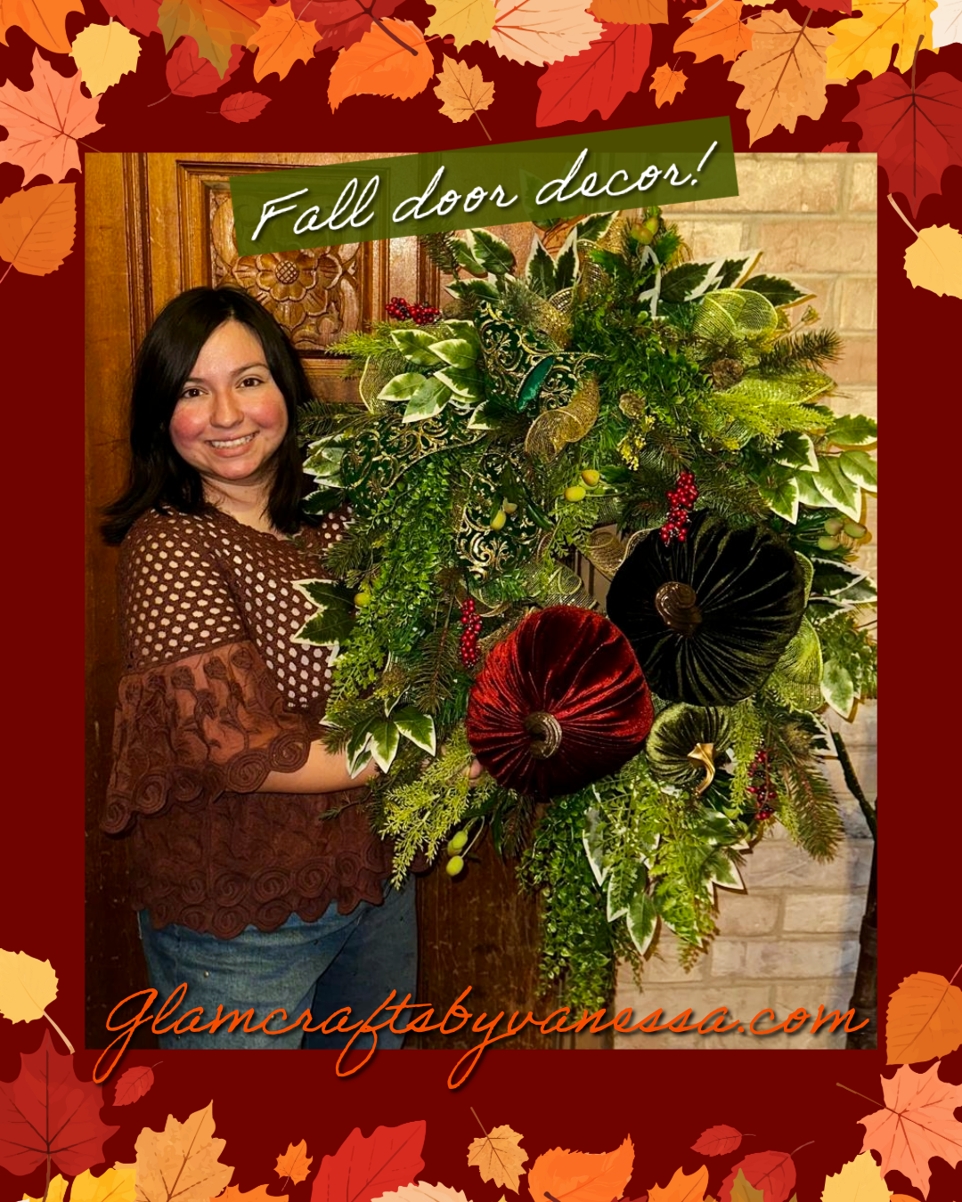 Velvet Pumpkins Wreath